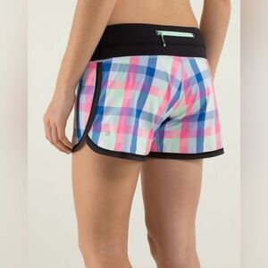 Rare Lululemon Groovy Run Short Pop Plaid Multi Black Size 6 Rare Run Swift